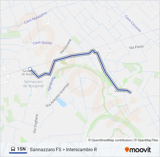 1SN bus Line Map