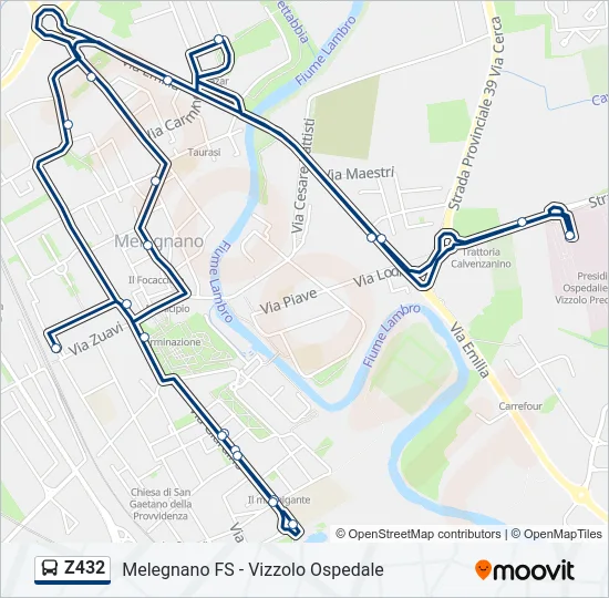Z432 Bus Line Map