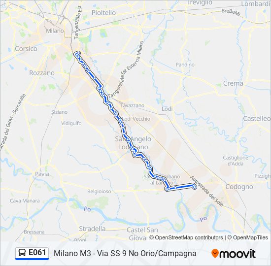 Percorso linea  E061