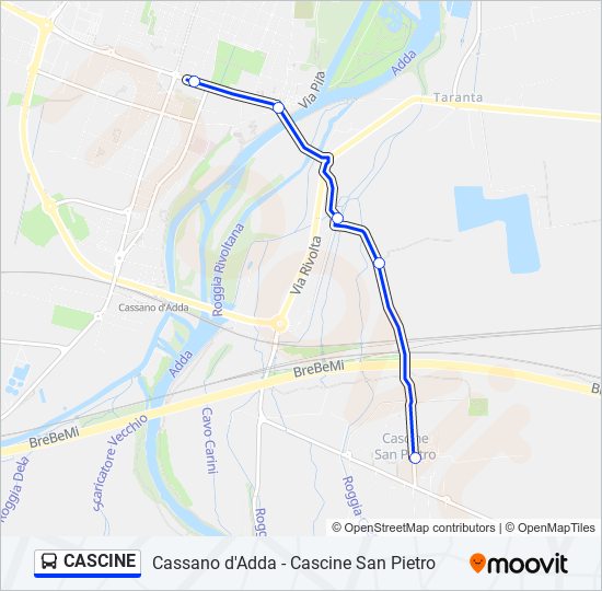 Percorso linea bus CASCINE