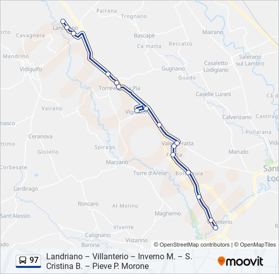 97 bus Line Map