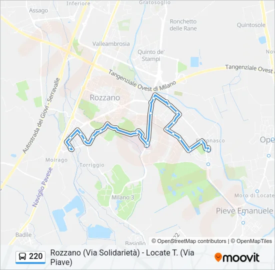 220 Bus Line Map