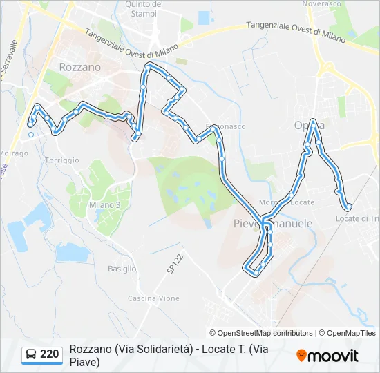 220 Bus Line Map
