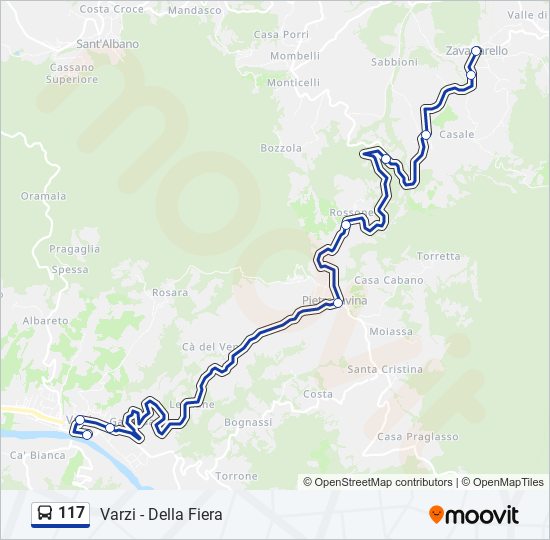 117 bus Line Map