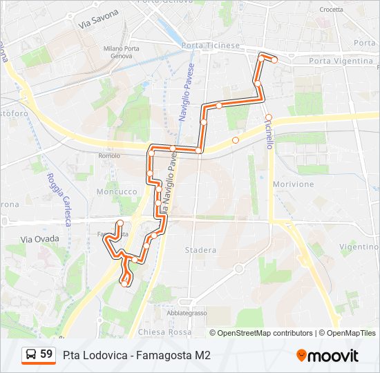 Percorso linea bus 59