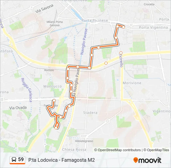 59 Bus Line Map