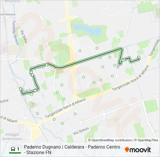 1 Bus Line Map