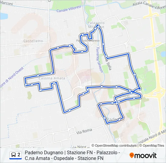 2 Bus Line Map