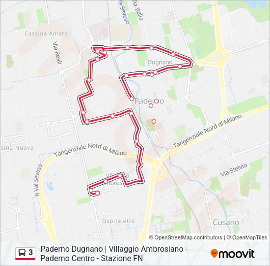 3 Bus Line Map