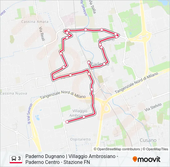 3 Bus Line Map
