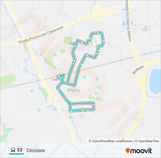 53 bus Line Map