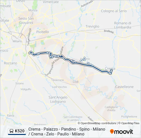 K520 Bus Line Map