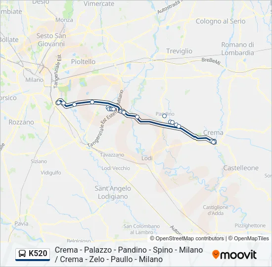 K520 Bus Line Map