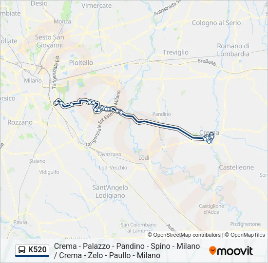 K520 Bus Line Map