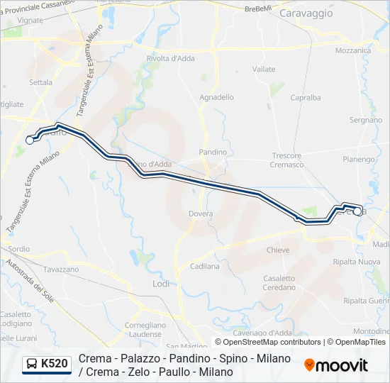 K520 Bus Line Map