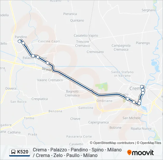K520 Bus Line Map