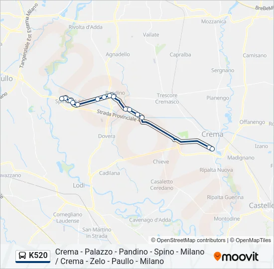 K520 Bus Line Map