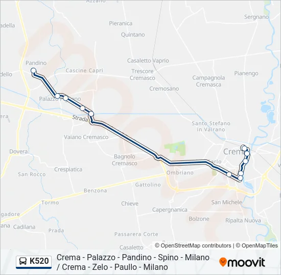 K520 Bus Line Map