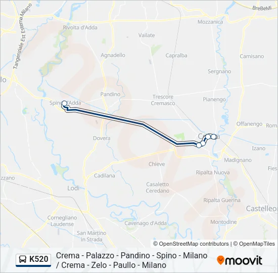 K520 Bus Line Map