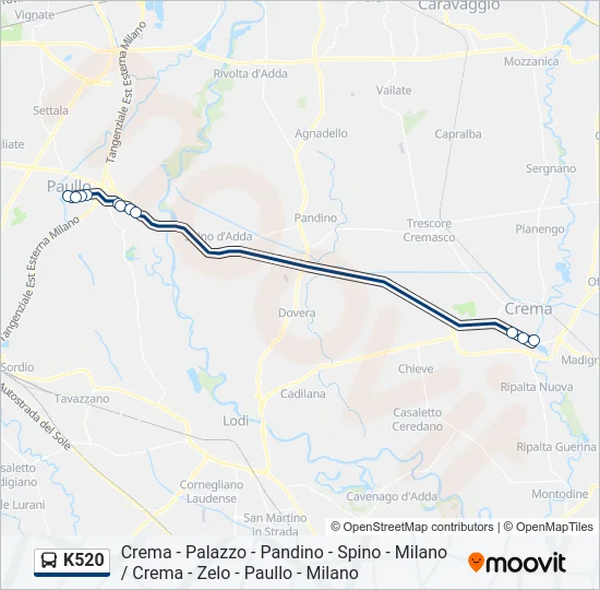 K520 Bus Line Map