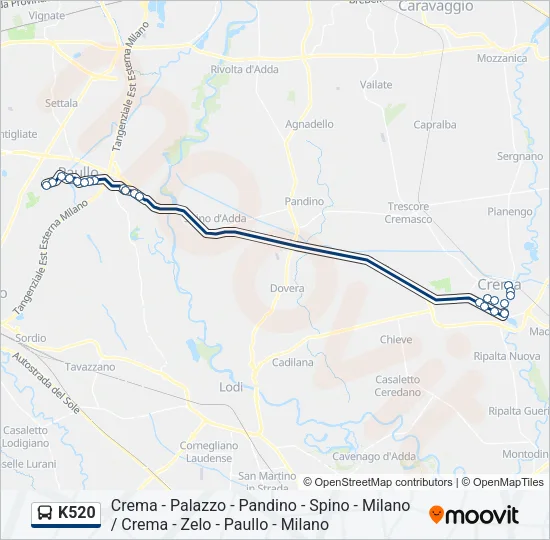 K520 Bus Line Map