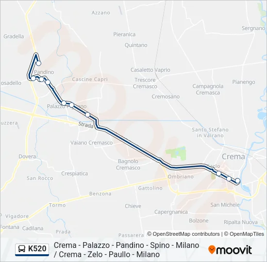 K520 Bus Line Map