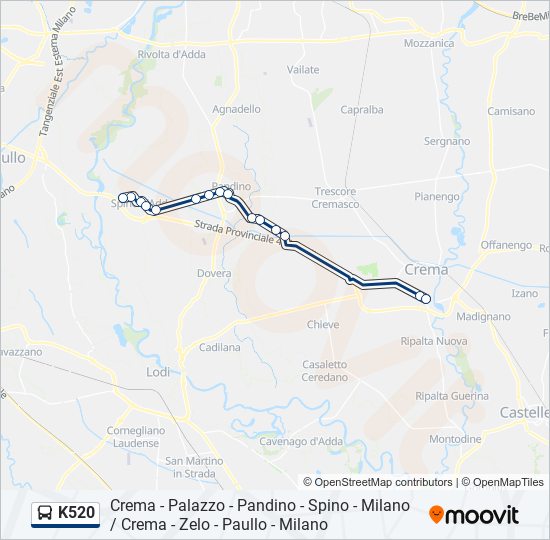 Percorso linea bus K520