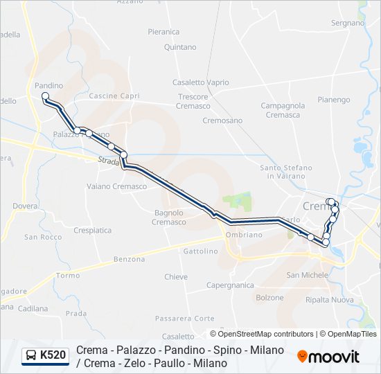 K520 bus Line Map