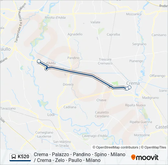 K520 Bus Line Map