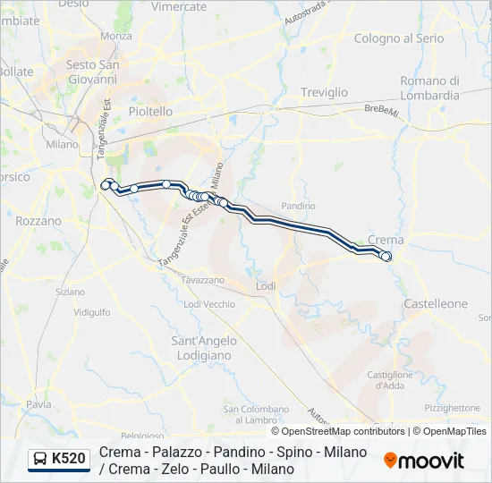 K520 Bus Line Map