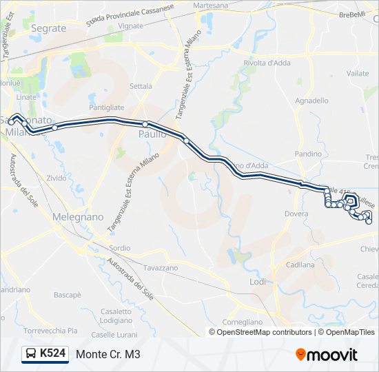 K524 bus Line Map