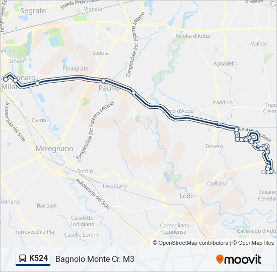 K524 bus Line Map