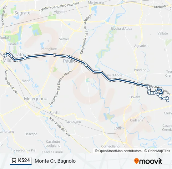 K524 Bus Line Map