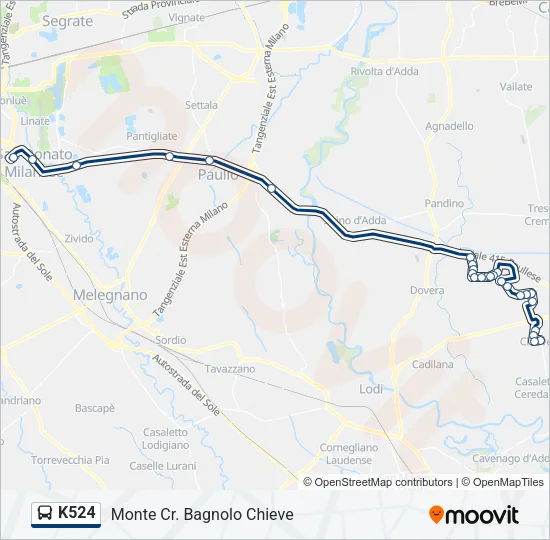 K524 Bus Line Map