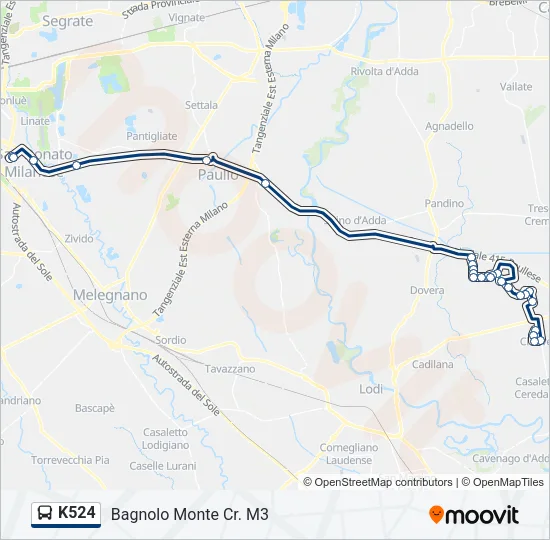K524 Bus Line Map
