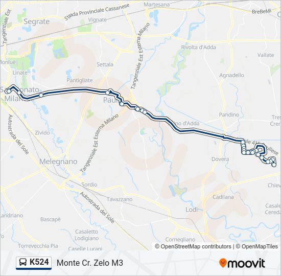 Percorso linea  K524