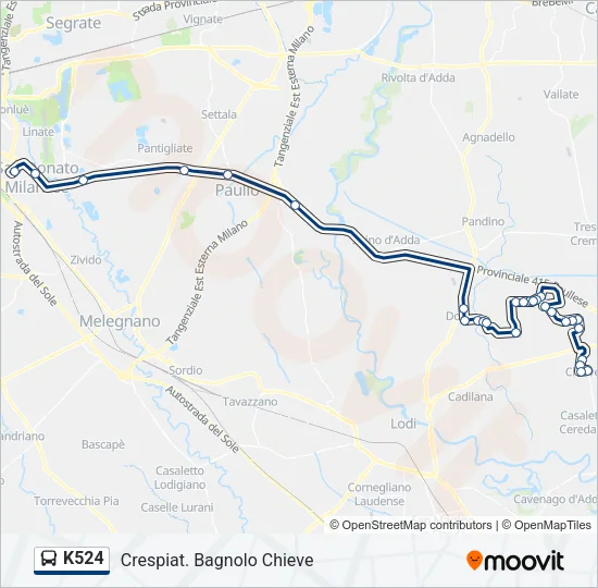 K524 Bus Line Map