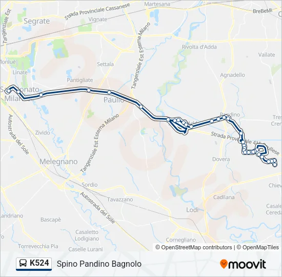 K524 Bus Line Map