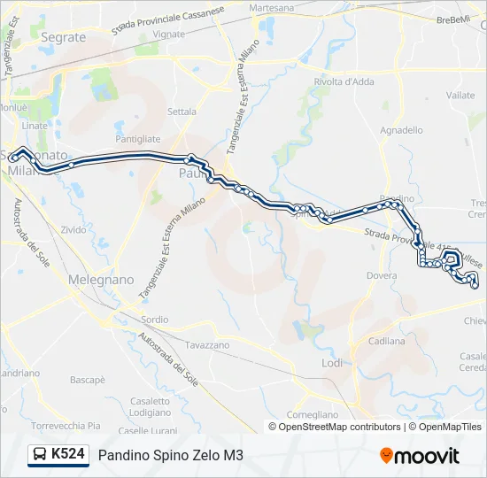 K524 Bus Line Map