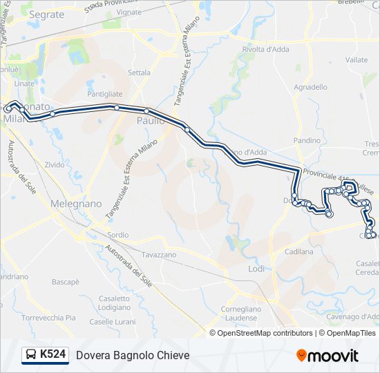 K524 bus Line Map