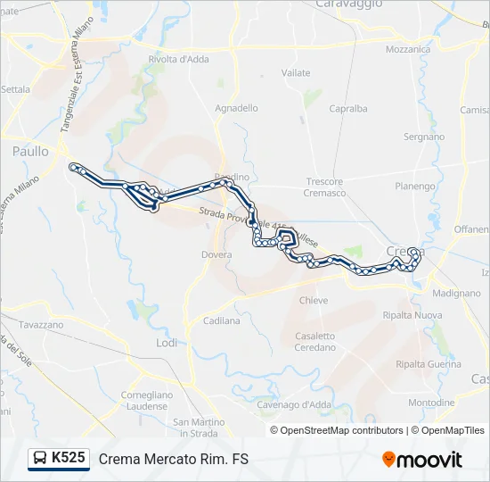 K525 Bus Line Map