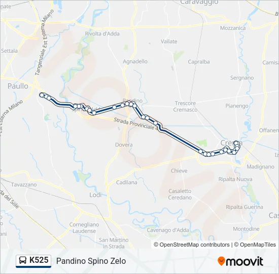 K525 Bus Line Map