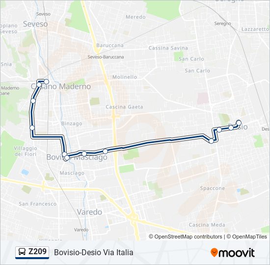 Z209 bus Line Map