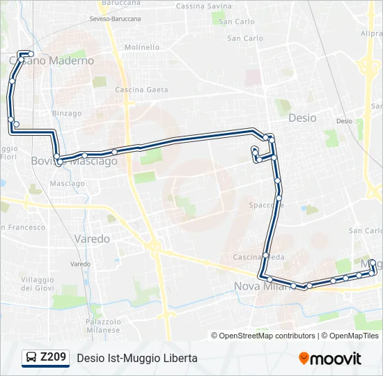 Z209 Bus Line Map