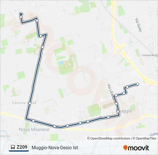 Z209 Bus Line Map