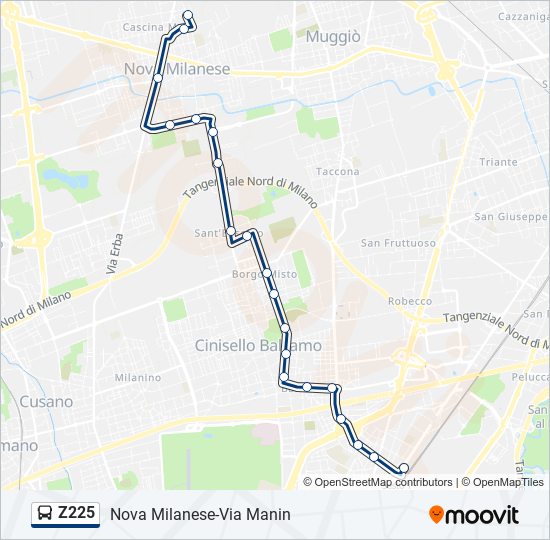 Z225 bus Line Map
