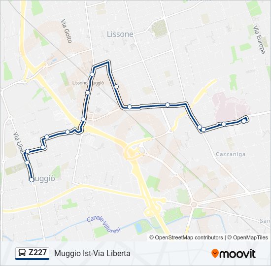 Z227 bus Line Map