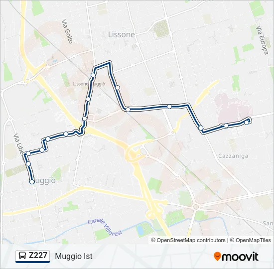 Z227 Bus Line Map