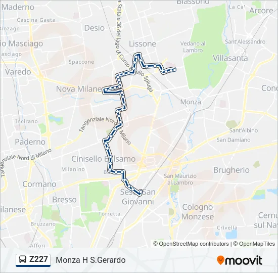 Percorso linea  Z227