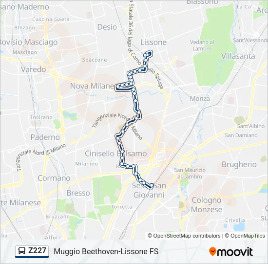 Percorso linea  Z227